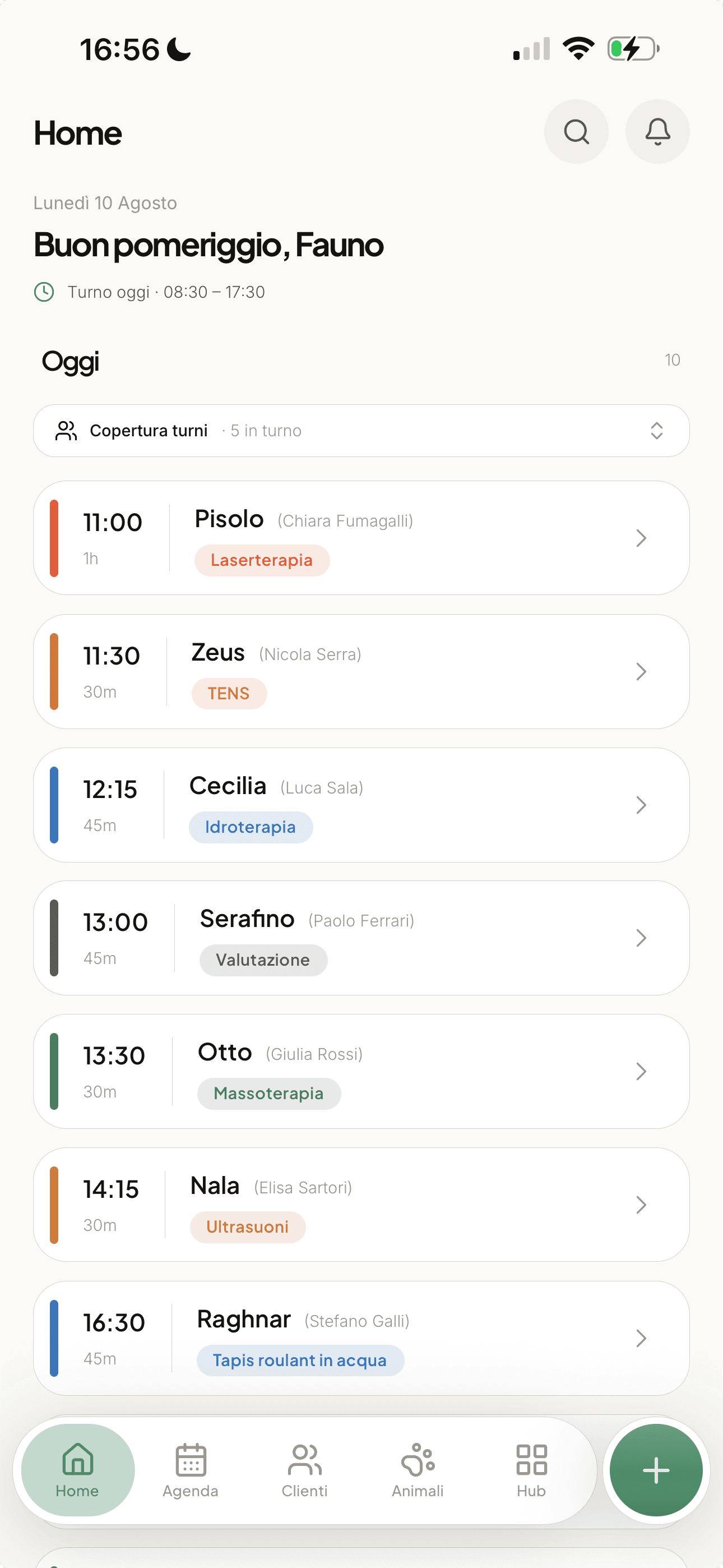 Agenda del giorno di Fauno su mobile