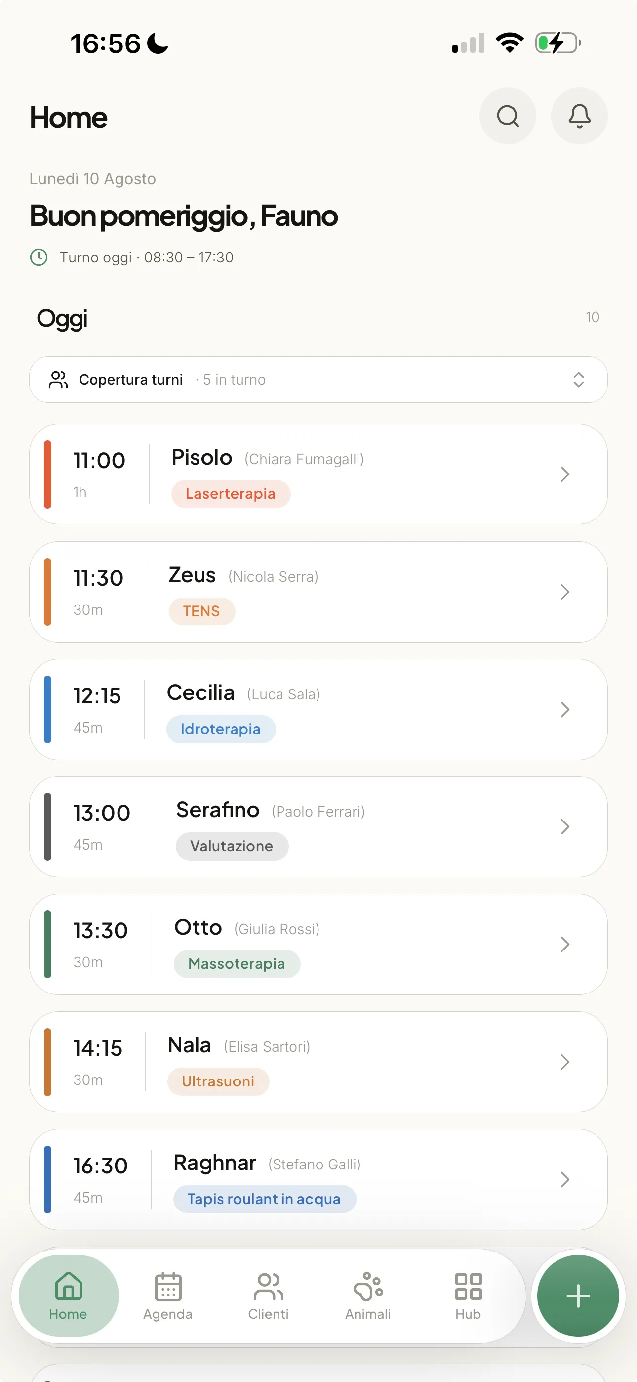 Agenda del giorno di Fauno su mobile